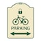 Signmission Parking W/ Lock Cycle & Bidirectional Arrow Heavy-Gauge Aluminum Sign, 24" x 18", TG-1824-23475 A-DES-TG-1824-23475 - alternate 1